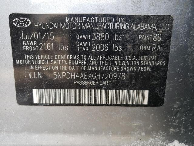 Photo 11 VIN: 5NPDH4AEXGH720978 - HYUNDAI ELANTRA 