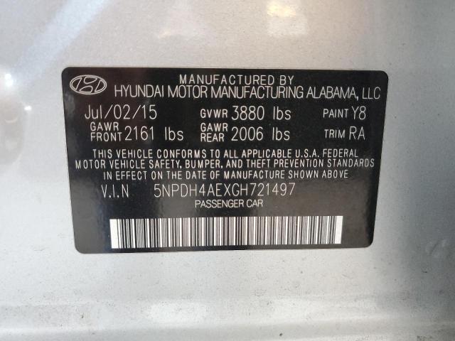 Photo 11 VIN: 5NPDH4AEXGH721497 - HYUNDAI ELANTRA 