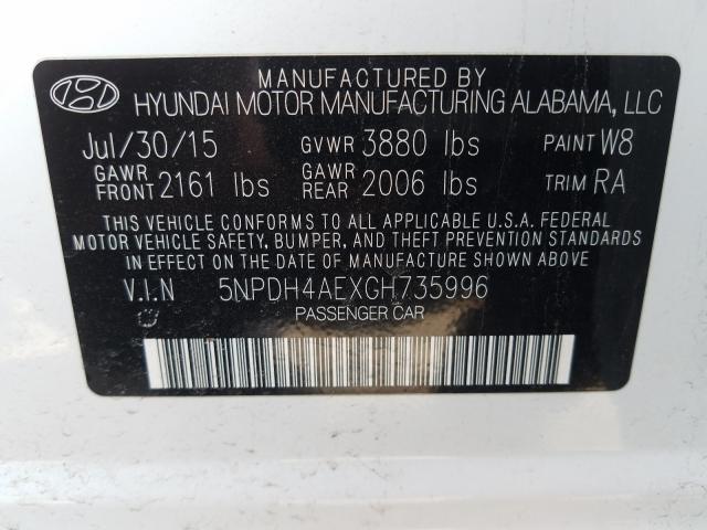 Photo 9 VIN: 5NPDH4AEXGH735996 - HYUNDAI ELANTRA 