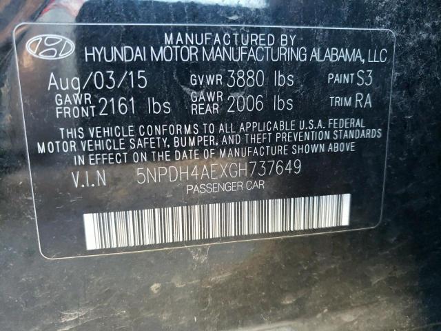 Photo 9 VIN: 5NPDH4AEXGH737649 - HYUNDAI ELANTRA SE 