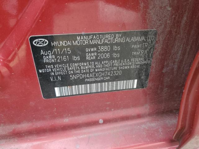 Photo 12 VIN: 5NPDH4AEXGH742320 - HYUNDAI ELANTRA 