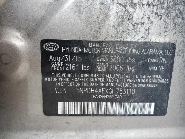 Photo 11 VIN: 5NPDH4AEXGH753110 - HYUNDAI ELANTRA SE 