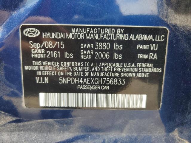 Photo 12 VIN: 5NPDH4AEXGH756833 - HYUNDAI ELANTRA SE 