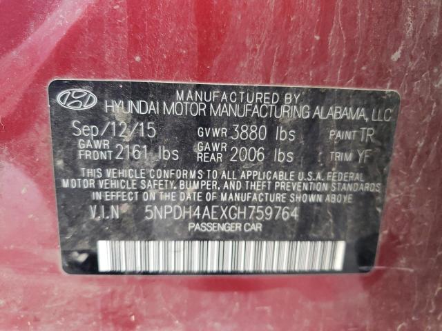 Photo 12 VIN: 5NPDH4AEXGH759764 - HYUNDAI ELANTRA SE 