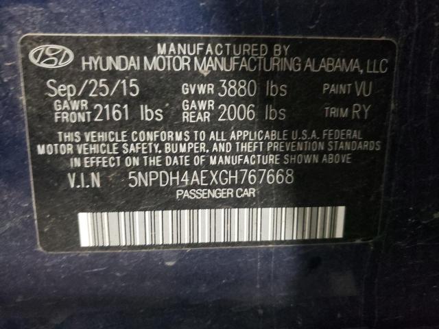 Photo 11 VIN: 5NPDH4AEXGH767668 - HYUNDAI ELANTRA 