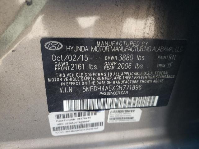 Photo 9 VIN: 5NPDH4AEXGH771896 - HYUNDAI ELANTRA SE 