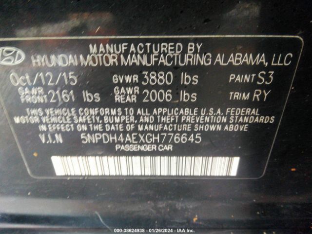 Photo 8 VIN: 5NPDH4AEXGH776645 - HYUNDAI ELANTRA 