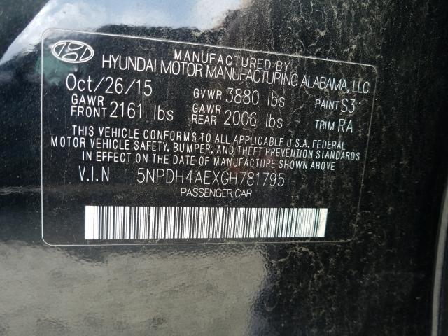 Photo 9 VIN: 5NPDH4AEXGH781795 - HYUNDAI ELANTRA SE 