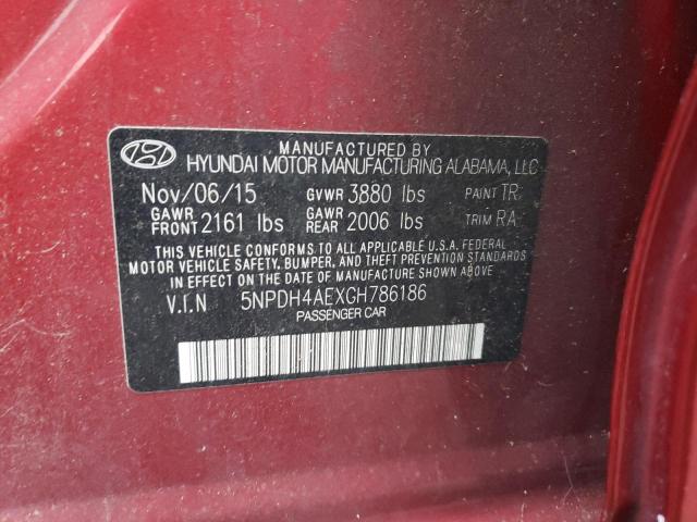 Photo 11 VIN: 5NPDH4AEXGH786186 - HYUNDAI ELANTRA SE 