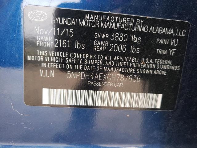 Photo 9 VIN: 5NPDH4AEXGH787936 - HYUNDAI ELANTRA SE 