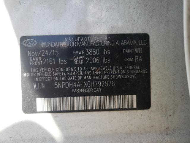 Photo 9 VIN: 5NPDH4AEXGH792876 - HYUNDAI ELANTRA SE 