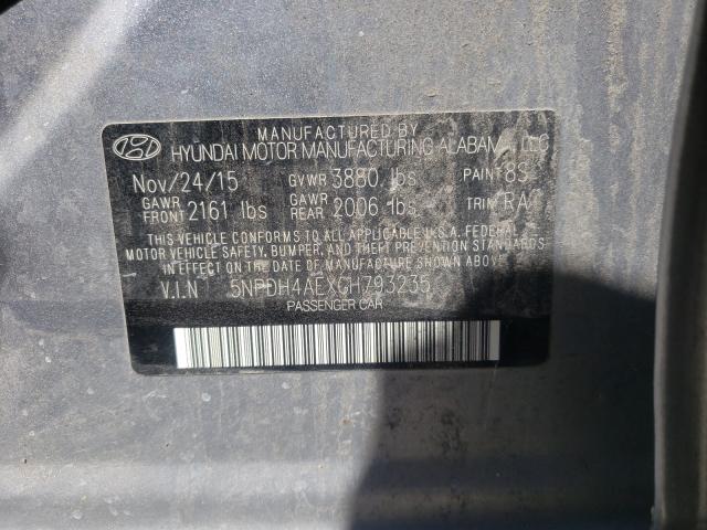 Photo 9 VIN: 5NPDH4AEXGH793235 - HYUNDAI ELANTRA SE 