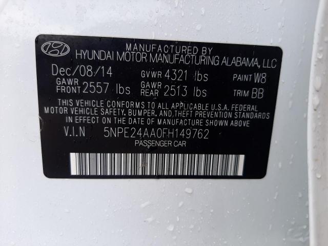 Photo 12 VIN: 5NPE24AA0FH149762 - HYUNDAI SONATA ECO 