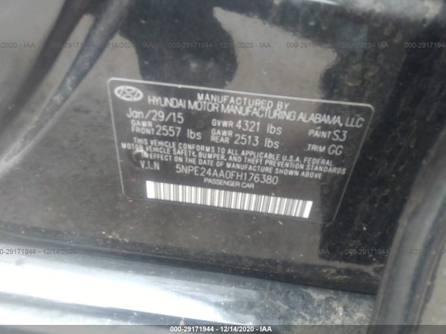 Photo 8 VIN: 5NPE24AA0FH176380 - HYUNDAI SONATA 