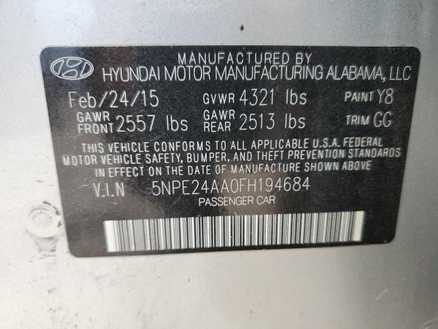 Photo 11 VIN: 5NPE24AA0FH194684 - HYUNDAI SONATA ECO 