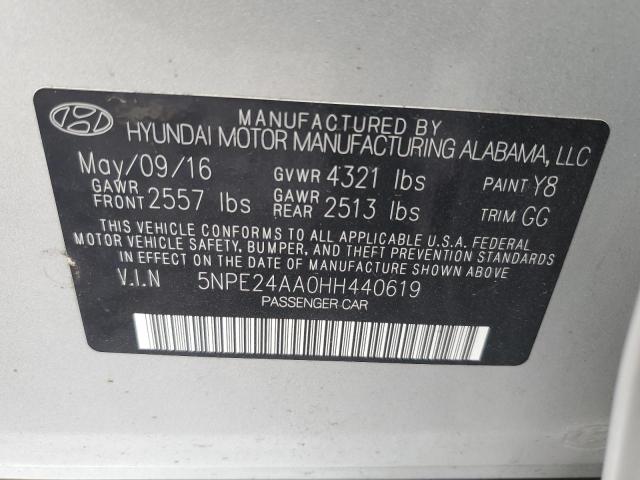 Photo 12 VIN: 5NPE24AA0HH440619 - HYUNDAI SONATA 