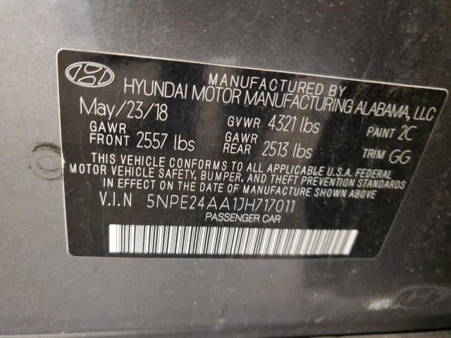 Photo 11 VIN: 5NPE24AA1JH717011 - HYUNDAI SONATA 