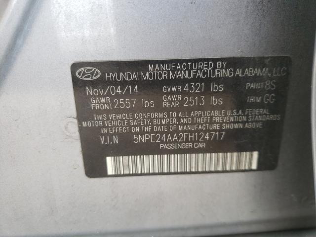 Photo 9 VIN: 5NPE24AA2FH124717 - HYUNDAI SONATA ECO 