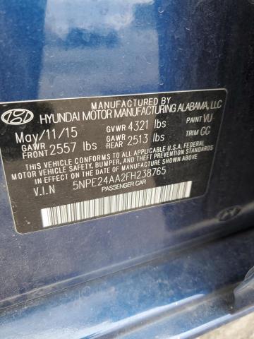 Photo 11 VIN: 5NPE24AA2FH238765 - HYUNDAI SONATA ECO 