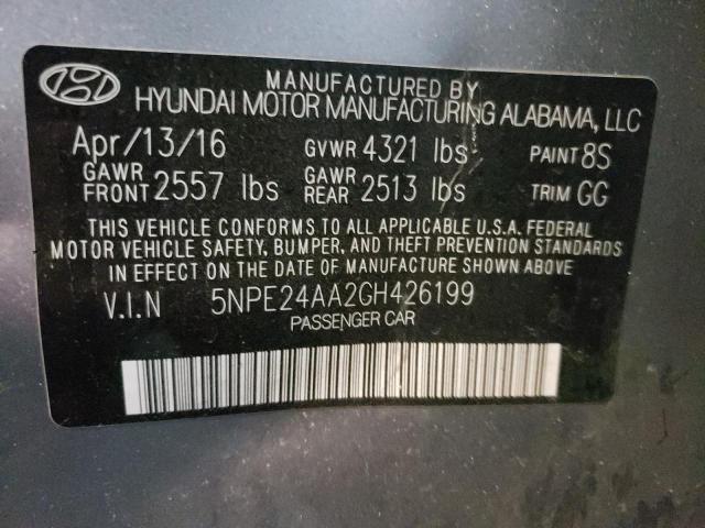 Photo 9 VIN: 5NPE24AA2GH426199 - HYUNDAI SONATA ECO 