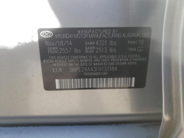 Photo 11 VIN: 5NPE24AA3FH137184 - HYUNDAI SONATA ECO 