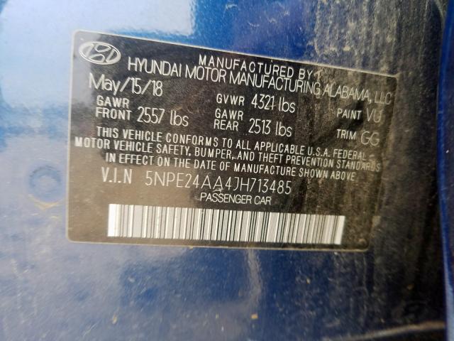 Photo 9 VIN: 5NPE24AA4JH713485 - HYUNDAI SONATA 