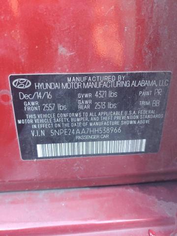 Photo 11 VIN: 5NPE24AA7HH538966 - HYUNDAI SONATA 