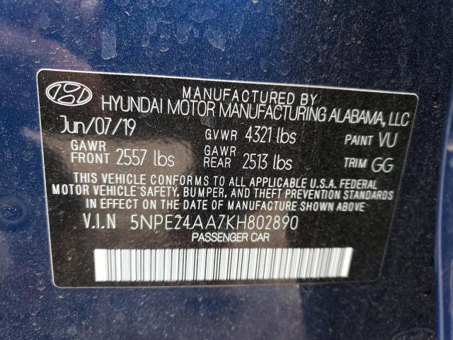 Photo 11 VIN: 5NPE24AA7KH802890 - HYUNDAI SONATA 