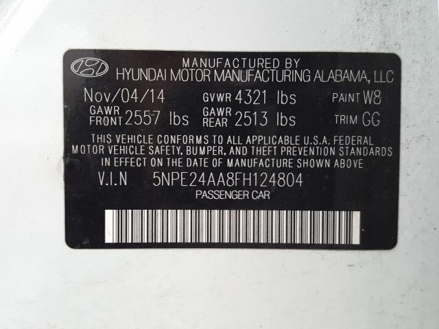 Photo 9 VIN: 5NPE24AA8FH124804 - HYUNDAI SONATA ECO 