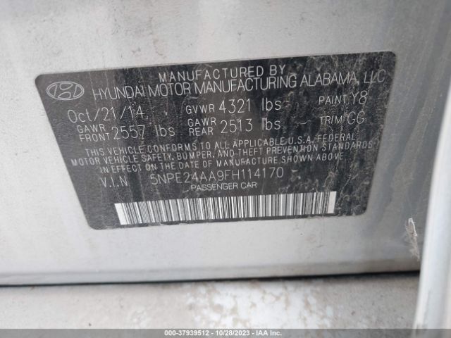 Photo 8 VIN: 5NPE24AA9FH114170 - HYUNDAI SONATA 