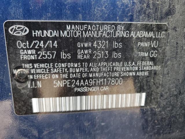 Photo 11 VIN: 5NPE24AA9FH117800 - HYUNDAI SONATA 