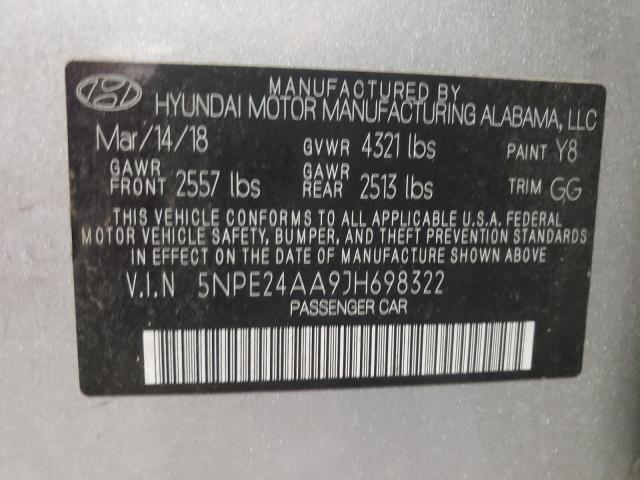 Photo 9 VIN: 5NPE24AA9JH698322 - HYUNDAI SONATA ECO 