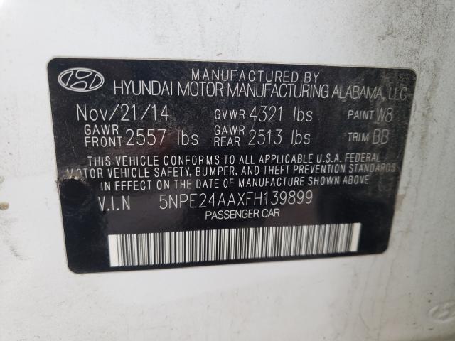 Photo 9 VIN: 5NPE24AAXFH139899 - HYUNDAI SONATA 