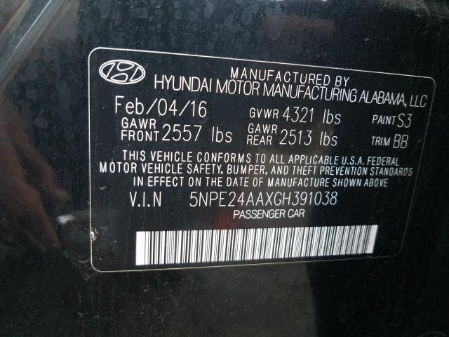 Photo 9 VIN: 5NPE24AAXGH391038 - HYUNDAI SONATA ECO 