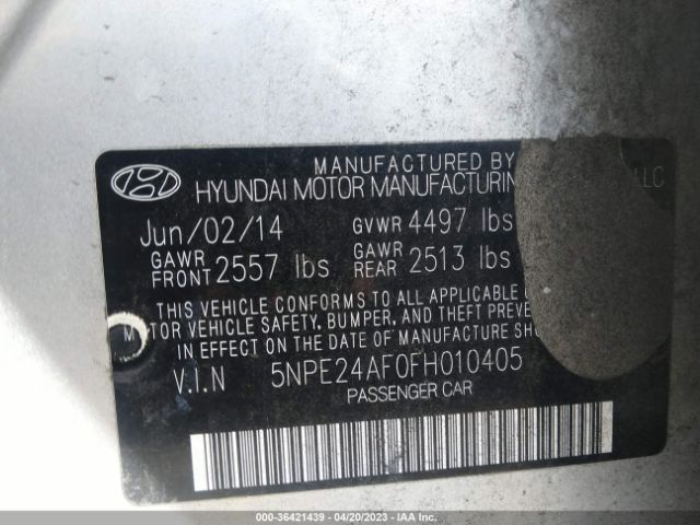 Photo 8 VIN: 5NPE24AF0FH010405 - HYUNDAI SONATA 