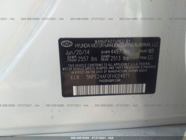 Photo 8 VIN: 5NPE24AF0FH024871 - HYUNDAI SONATA 