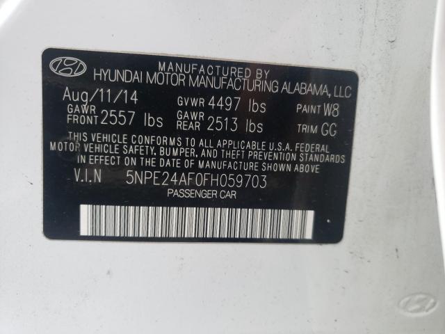 Photo 9 VIN: 5NPE24AF0FH059703 - HYUNDAI SONATA SE 