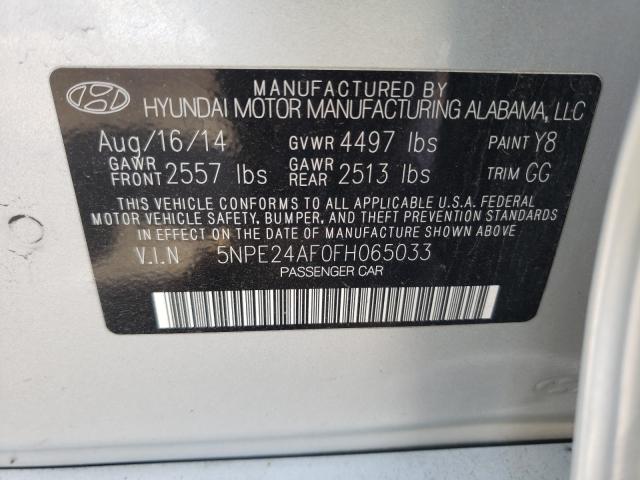 Photo 9 VIN: 5NPE24AF0FH065033 - HYUNDAI SONATA SE 