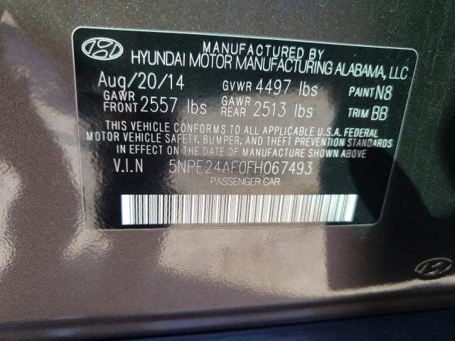 Photo 9 VIN: 5NPE24AF0FH067493 - HYUNDAI SONATA SE 