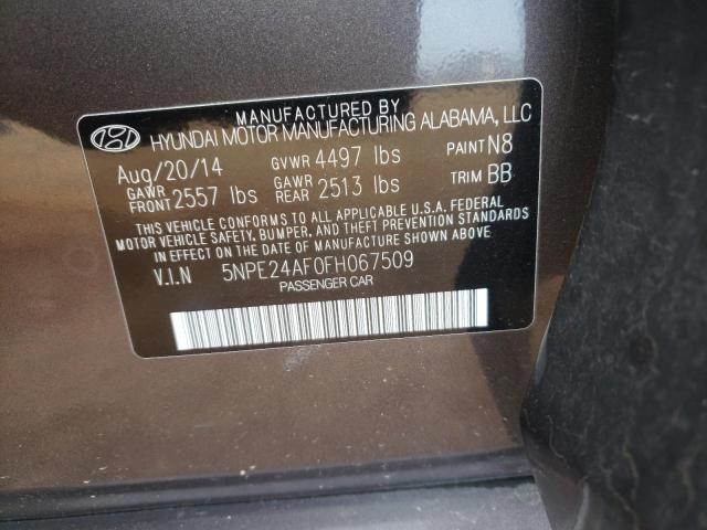 Photo 9 VIN: 5NPE24AF0FH067509 - HYUNDAI SONATA SE 