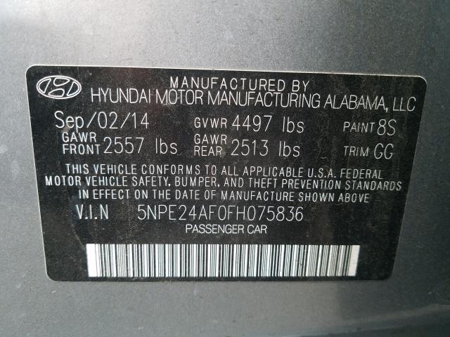 Photo 9 VIN: 5NPE24AF0FH075836 - HYUNDAI SONATA SE 