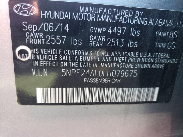 Photo 9 VIN: 5NPE24AF0FH079675 - HYUNDAI SONATA SE 