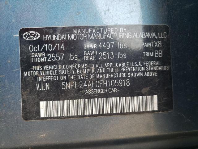 Photo 11 VIN: 5NPE24AF0FH105918 - HYUNDAI SONATA 