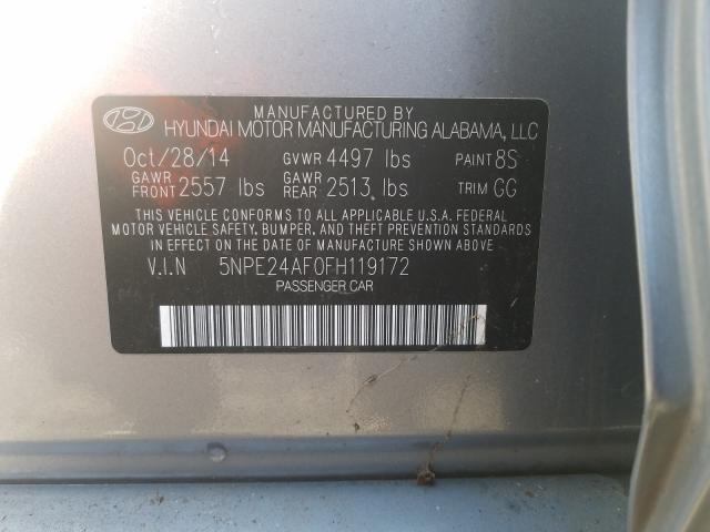 Photo 9 VIN: 5NPE24AF0FH119172 - HYUNDAI SONATA SE 