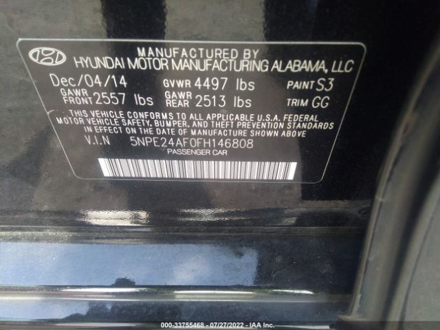 Photo 8 VIN: 5NPE24AF0FH146808 - HYUNDAI SONATA 