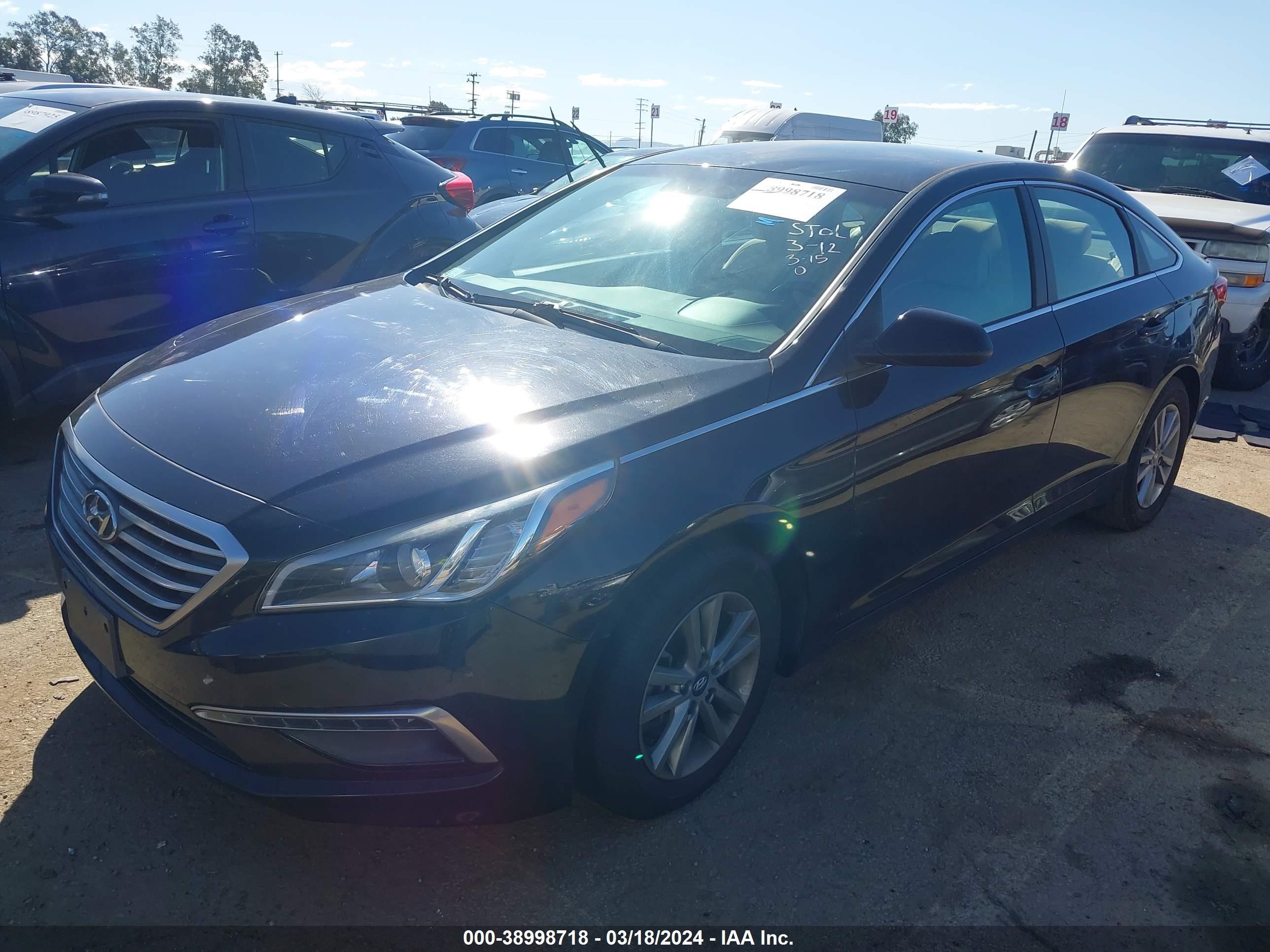 Photo 1 VIN: 5NPE24AF0FH148283 - HYUNDAI SONATA 