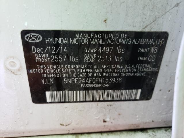 Photo 9 VIN: 5NPE24AF0FH153936 - HYUNDAI SONATA SE 