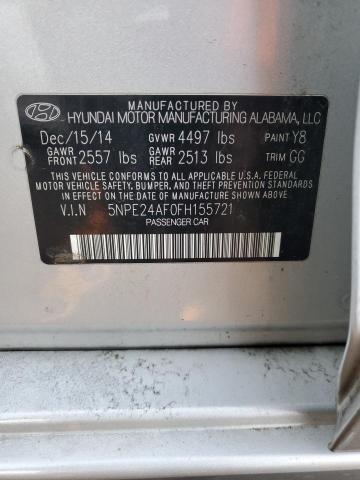 Photo 11 VIN: 5NPE24AF0FH155721 - HYUNDAI SONATA SE 