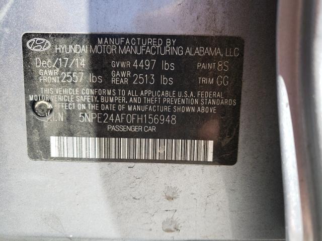 Photo 9 VIN: 5NPE24AF0FH156948 - HYUNDAI SONATA SE 