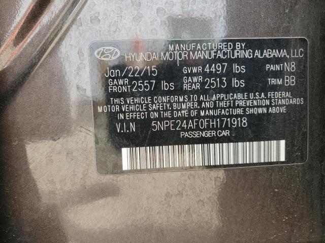 Photo 12 VIN: 5NPE24AF0FH171918 - HYUNDAI SONATA 